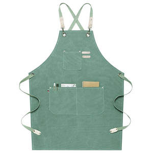 Tablier de barbecue en toile Tablier à outils avec logo personnalisé Tabliers de jardin avec poches à outils - Product Image 1