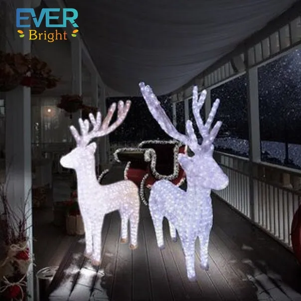 A luz-acima cintilação personalizada conduziu a rena e a rena do motivo do Natal do trenó luz animal do cavalo na forma da vida
