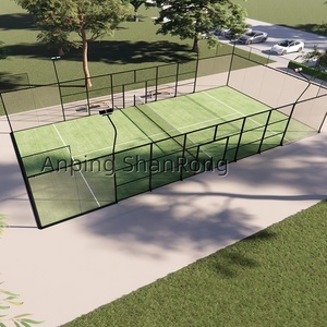 Padel Tennis Cancha panorámica Valla anticorrosión Hot-DIP Galvanizado 100*100*3mm con vidrio templado 12mm Certificado CE/ISO - Product Image 1