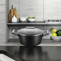 Casserole de cuisine antiadhésive en aluminium forgé de 20cm avec fond à induction