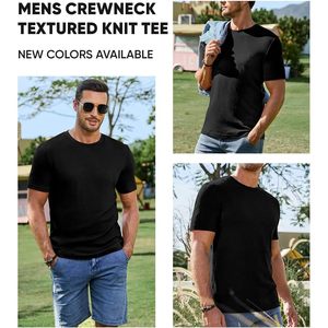 FOXA Mens T-Shirt Short Sleeve Slim Fit Knitted Crewneck Breathable Athletic <b>Tee</b> Shirt - Product Image 4