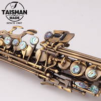 Taishan Brand Wholesale Straight Soprano Saxophone Musical Instrument Saxophone Supply Antique Bronze Color