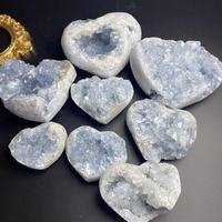 Toptan doğal kristal celestite kalp kuvars küme numune festivali hediyeler şifa halk el sanatları taş kupa dekorasyon