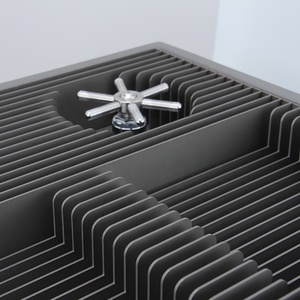 Barra de cocina comercial, Mostrador de cafetería, Mostrador de acero inoxidable con enjuagador de vidrio y <span class=keywords><strong>escurridor</strong></span> - Product Image 4