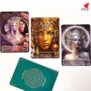 Venta al por mayor de alta calidad Sacred Feminine Awakening Crystal Oracle Deck Cards Papel de Protección Ambiental Naipes personalizados - Product Image 3