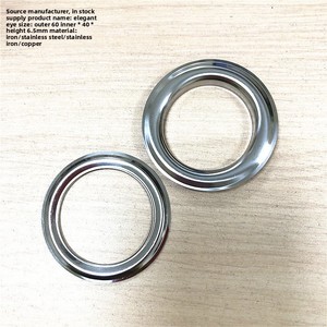 Œillets de rideau en acier inoxydable, grands anneaux de fixation 60x40x6.5 mm, boutonnières classiques pour sacs en toile, quincaillerie de marquage métallique - Product Image 4