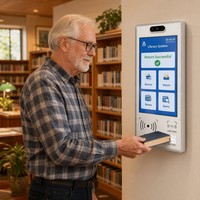 Kiosco de Biblioteca de Autoservicio con RFID de 21.5 Pulgadas para Peticionar, Devolver y Renovar Libros
