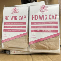 Emballage de logo personnalisé d'usine à bas prix Bonnets de perruque HD Lace Bonnet tressé invisible en nylon ultra transparent