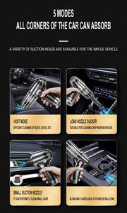 เครื่องดูดฝุ่นแบบพกพาขนาดเล็กสำหรับใช้ในบ้าน พลังดูดแรงสูง ไร้สาย สำหรับทำความสะอาดรถยนต์ 7000pa/12000Pa - Product Image 6