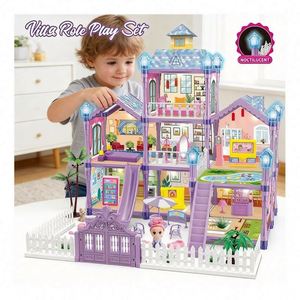 ชุดบ้านตุ๊กตาจิ๋ว DIY สำหรับผู้ใหญ่ ชุดประกอบไม้ พร้อมไฟ ตกแต่งบ้าน ของขวัญ - Product Image 2