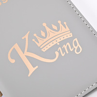 Dompet & Sampul Paspor Kulit PU Queen King, Fashionable, Portabel, Logo Custom, Hadiah Promosi untuk Pasangan
