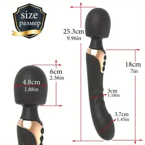 Gelances <span class=keywords><strong>Double</strong></span> Head AV Wand Ukuran Besar Vibrator Kuat Motor Ganda Silikon Wand Pemijat Titik G 10 Mainan untuk <span class=keywords><strong>Stimulator</strong></span> Pasangan - Product Image 3