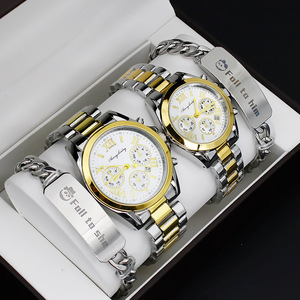 Set di Orologi da Polso per Coppia, Uno da Uomo e Uno da Donna, Bracciale in Acciaio Inossidabile, Orologio al Quarzo Regalo, Eleganti Orologi per Uomo e Donna - Product Image 3