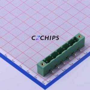 DB2ERM-7.62-6P-GN Plug-in Terminal Block Bent Lead Through Hole,P=7.62mm Board-to-Board / Socket Closed Screw Fixing 1x6P 7.62mm - Product Image 1