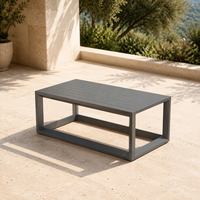 Outdoor Aluminium-Sofagarnitur für Garten und Terrasse Moderne 4-teilige Möbelgarnitur Wetterfestes Ecksofa für Villa und Gewerbe