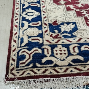 Premium Hand Knotted New Zealand Wool Heriz Inspired Area Rug – 8×10 Ft Traditional Geometric <b>Carpet</b> - Product Image 2