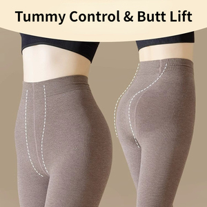 FF3655 <span class=keywords><strong>Medias</strong></span> <span class=keywords><strong>térmicas</strong></span> opacas de cintura alta para <span class=keywords><strong>mujer</strong></span>, pantimedias con forro polar, moldeadoras, para invierno - Product Image 2