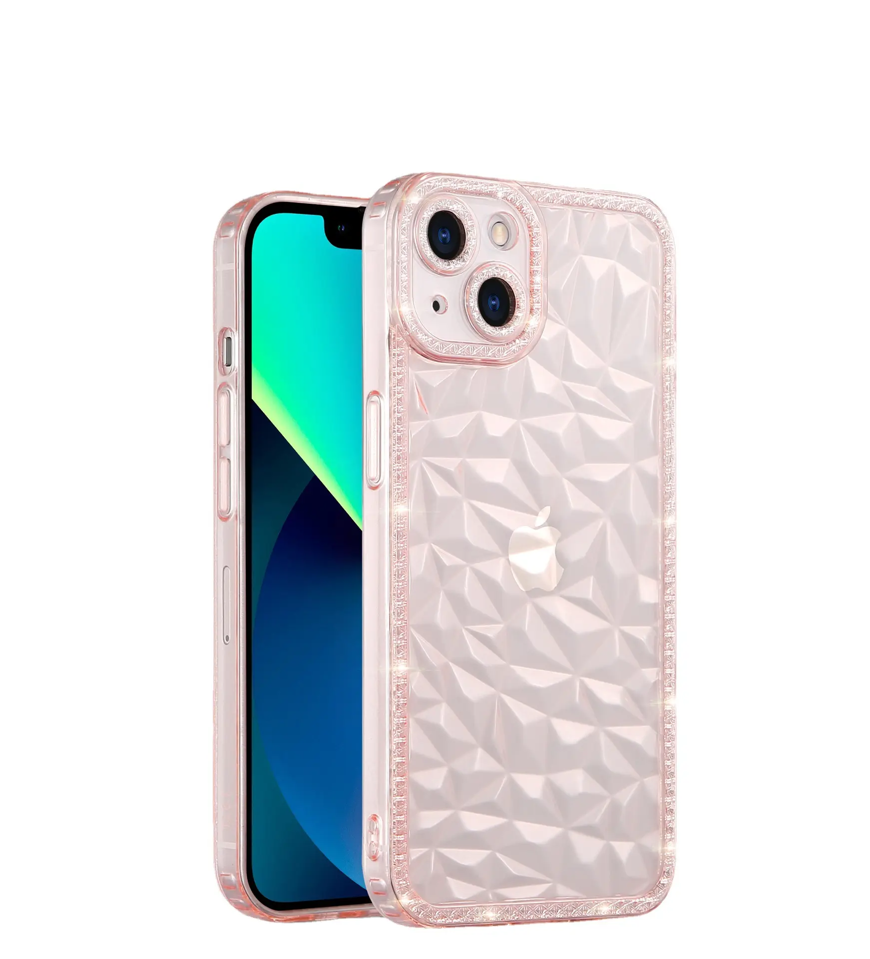 New Design Luxury Cut Diamond Pattern 3D Cell Mobile Phone Case Shockproof Case For IPhone 13 12 11 PRO MAX Light Luxury Case