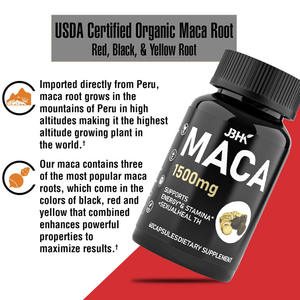 Odm/Oem Mannen Supplement Extract <span class=keywords><strong>Maca</strong></span> Capsules Supplement Voor Mannen En Vrouwen Biologische Zwarte <span class=keywords><strong>Maca</strong></span> Wortel Capsules 1500Mg - Product Image 4