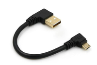 Câble de charge USB Micro 5P vers USB-A (90 degrés) avec blindage tressé et gaine en PVC pour iPhone