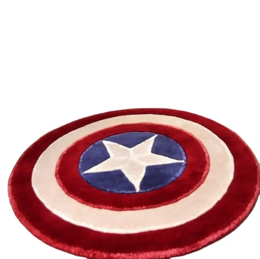 Modern Warna-warni Buatan Tangan Karpet Disesuaikan Ruang Tamu Marvel Captain America Karpet Permadani Desain Kustom