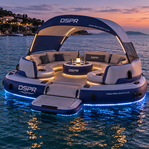 Équipement de jeux aquatiques DSPR, <span class=keywords><strong>parc</strong></span> <span class=keywords><strong>aquatique</strong></span> gonflable <span class=keywords><strong>avec</strong></span> sièges en PVC et toit pare-soleil pour les villages balnéaires - Product Image 1