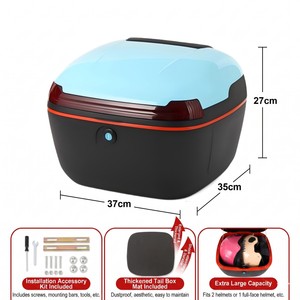 オートバイスクーターテールボックス 32L ABS PP 防水密閉トランク メカニカルロック ヘルメット収納 ユニバーサルリアカーゴケース - Product Image 1
