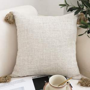 Db Beige Portable Luxurious 50cm Square Cotton Embroidered Geometric Pattern <b>Throw</b> <b>Pillow</b> Cover - Product Image 6
