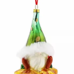 Cute Elf and Glass Gnome Dolls Handicraft Santa Claus Statues Hanging Ornament Christmas Tree Decorations Xmas Gift Ideas