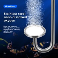 Purificateur d'air pour aquarium, pompe à air en acier inoxydable, pompe à oxygène, diffuseur de bulles d'air, disque nano atomiseur