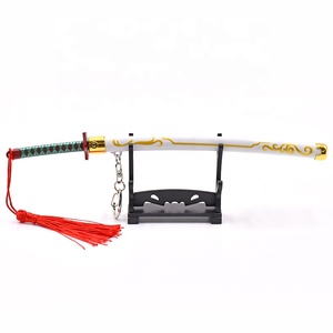 XinRui Vente directe d'usine de porte-clés en métal artisanal en forme de <span class=keywords><strong>katana</strong></span> exclusif aux personnages d'anime japonais Demon <span class=keywords><strong>Slayer</strong></span>, cadeau en stock - Product Image 2