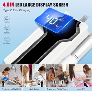 Taladro Eléctrico Profesional Portátil para Uñas, 40000 RPM, Herramienta Eléctrica para Uñas Acrílicas, Removedor de Esmalte en Gel, Hecho de Plástico Duradero - Product Image 4
