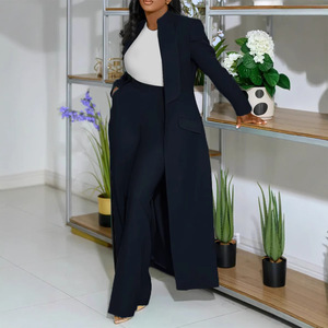 W0968-elegante Bürokleidung für Damen Langarm Einfarbiger Damen-<span class=keywords><strong>Blazer</strong></span> Set Zweiteiliges Set Afrikanische Kleidung - Product Image 4