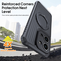 Coque de protection antichoc de luxe avec support rotatif à 360° et aimant pour Redmi 15C 14C, compatible avec les séries Redmi Note 14 15 et iPhone