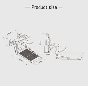 Ming AO çelik tekerlekli sandalye platformlu asansör araçlar için engelli otobüs tekerlekli sandalye için çift silindirli hidrolik asansör - Product Image 6