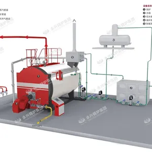 Chaudière à eau chaude industrielle à haut rendement 1MW 350kw/H Cwns Oil Gas Fired Fire Tube Prix