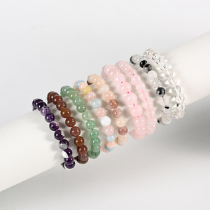 Bracelet extensible en pierres naturelles multicolores de 8 mm, turquoise, aventurine, agate, pierres précieuses colorées, bijoux de guérison - Product Image 1
