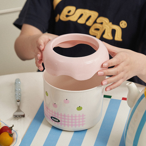 <strong>Cute</strong> Cartoon Mini Plastic Trash Can Open Top Desktop <strong>Storage</strong> Pen Holder Round Pattern for Office Waste <strong>Bins</strong> - Product Image 6