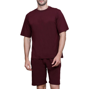 ราคาขายส่ง เสื้อยืดผู้ชายคุณภาพสูง ออกแบบใหม่ทันสมัย สวมใส่สบาย ชุดเสื้อยืดและกางเกงขาสั้นผ้าฝ้าย 100% - Product Image 1