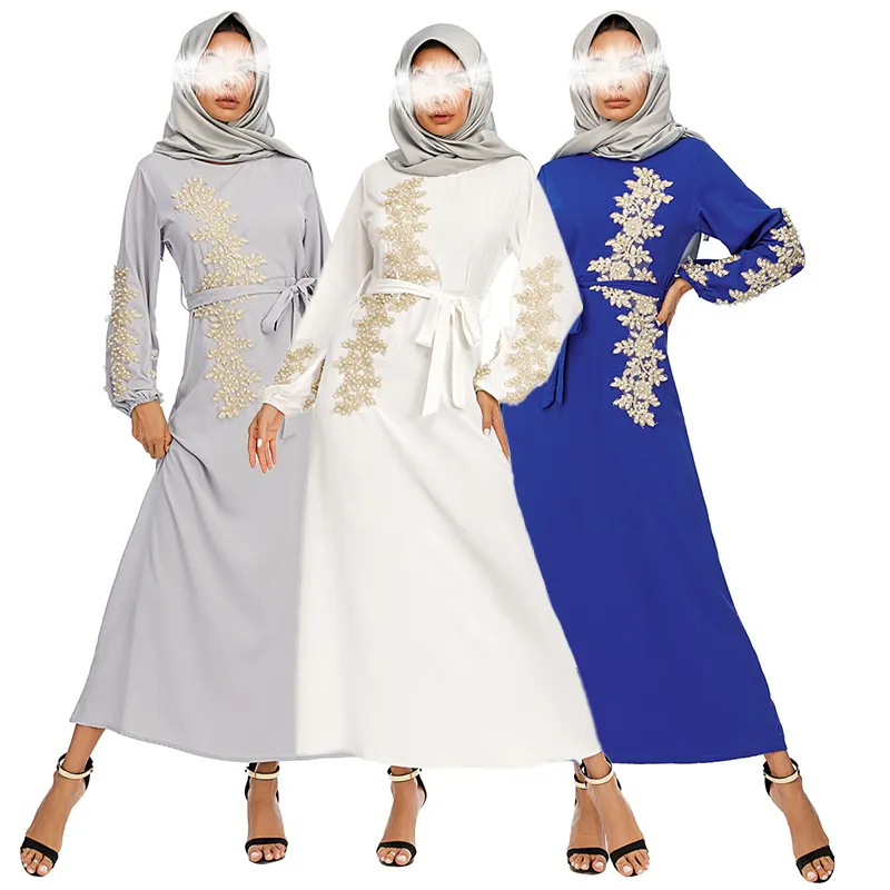 Bán Buôn Thời Trang Dài Tay Áo Hợp Thời Trang Phụ Nữ Thêu Abaya Dubai Hồi Giáo Cầu Nguyện Phụ Nữ Mặc Mỏng Abaya Ăn Mặc Hồi Giáo