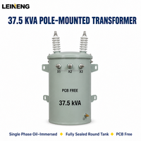 Transformateur de puissance monophasé immergé dans l'huile LEINENG, monté sur poteau, 10kV 11kV 12.47kV 240/480V, tension personnalisée, directement de l'usine