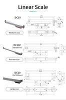 Règle optique à grille linéaire en verre Dro 50-3000mm IP55 Résolution 1/5µm Règle de mesure numérique OEM pour tour et fraiseuse