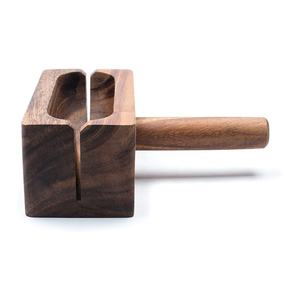 Nouveauté : Outils de cuisine pour le petit-déjeuner, support en bois d'acacia naturel, coupe-bagels, <span class=keywords><strong>trancheuse</strong></span> à bagels, coupe-bagels en bois - Product Image 4