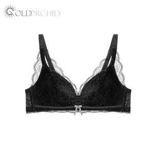New Style Comfortable Wire Free Breathable Everyday <strong>pink</strong> 2 Piece <strong>Set</strong> Women's Bra <strong>Bikini</strong> Panty Lace <strong>Set</strong> Bow Padded Waist Logo - Product Image 5