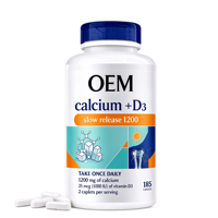 Complément Alimentaire OEM en Gros Marque Privée Calcium Plus D3 en Comprimés 185 Unités 1200mg