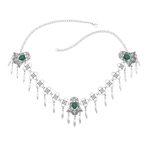 Tocado bohemio Vintage para mujer, joyería étnica para el cabello de kazajos asiáticos turcos con cadenas de borlas de Metal y Diadema Maang Tikka - Product Image 2