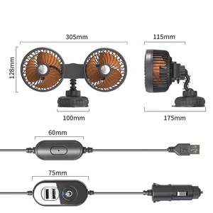 Accesorios Electrónicos para Automóviles USB, Ventilador Oscilante de 12V 24V para Camiones con Ventosa para Parabrisas y Tablero, Ventiladores de 5.5 Pulgadas para Automóviles - Product Image 5