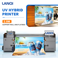 Impresora UV Híbrida LANQI de 2m, Impresora de Inyección de Tinta Epson para Pequeñas Empresas, Impresión de Pancartas, Cuero y PVC de 2000mm