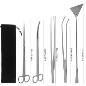 Tan Roestvrijstalen Aquascaping Pincet Visschaar Aquarium Reiniging & Plant Onderhoud Tools - Product Image 5