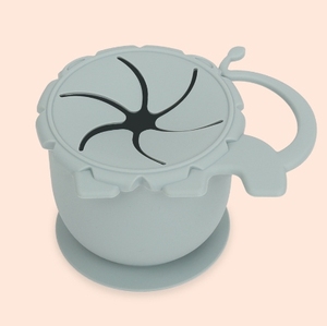Food Contact Safe Silicone Material Stock Colors Snack Silicone Cups with Suction at Bottom - Product Image 1